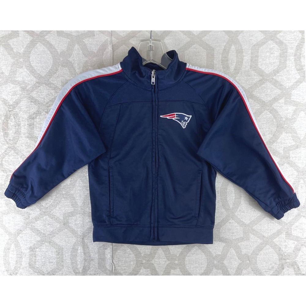 Reebok NFL New England Patriots Kids Small 4 Navy Blue Full Zip Track Jacket